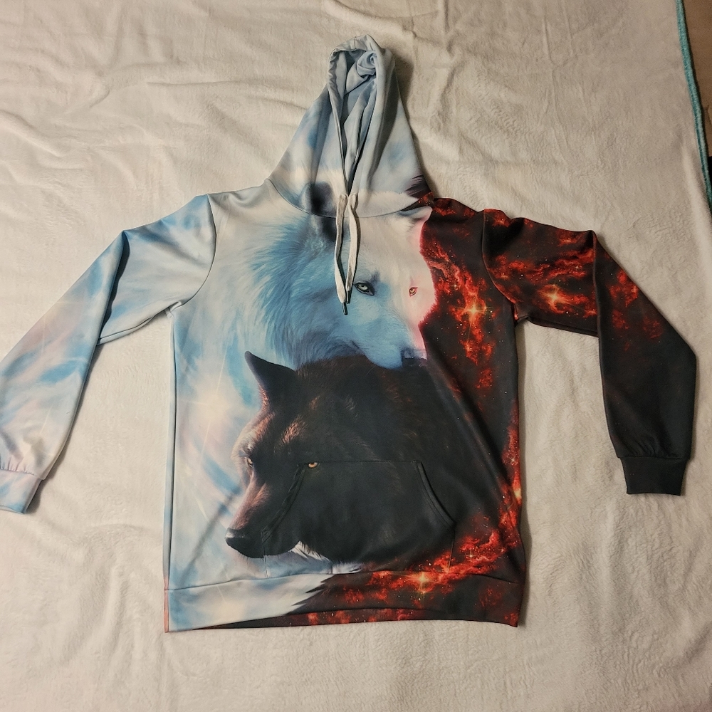 Light Blue Snow Wolf Huddie For Men